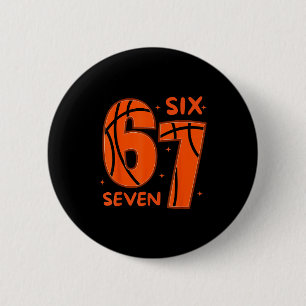 67 Basketbal Zes Zeven 6 7 Meme 6 Ronde Button 5,7 Cm