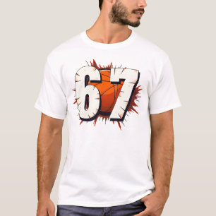 67 Basketbal Zes Zeven Grappig Sport Speler Meme T-shirt