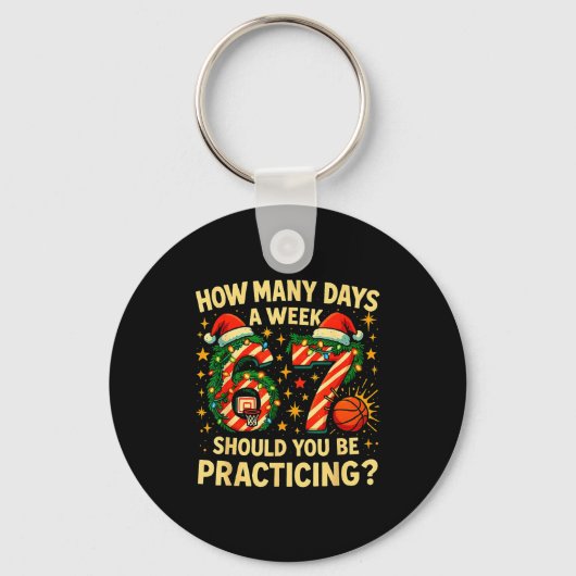 67 Basketball Christmas Funny Practice Meme Gift Sleutelhanger (Voorkant)