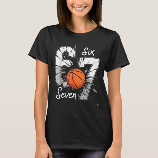 67 Basketball Six Seven 6 7 Meme 67  T-shirt (Voorkant)