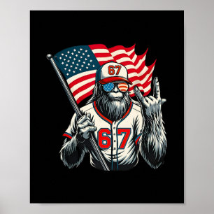 67 Bigfoot Meme Grappige Zes Zeven Gen Alpha Slaan Poster