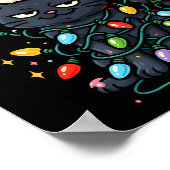 67 Black Cat Christmas Ice Cream Drip Santa Hat Si Poster (Hoek)