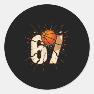 67 Brainrot Jeugd Basketbal Drip - Grappige Kinder Ronde Sticker