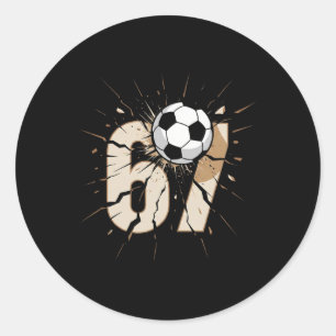 67 Brainrot Jeugd Voetbal Drip - Grappige Kinderen Ronde Sticker