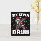 67 Bruh Christmas Six Seven Meme Dab Santa  Kaart (Gele Bloem)