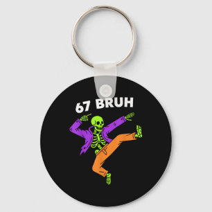 67 Bruh Halloween Dabbing Skelet Meme 6 7 Nummer Sleutelhanger