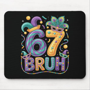 67 Bruh Mardi Gras Carnavalsmasker Kleurrijk Feest Muismat