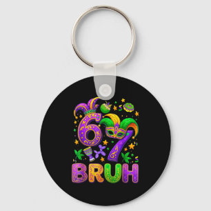 67 Bruh Mardi Gras Narrenmasker New Orleans _1 Sleutelhanger