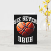 67 Bruh Meme Basketball Six Seven Heart Funny Kaart (Gele Bloem)
