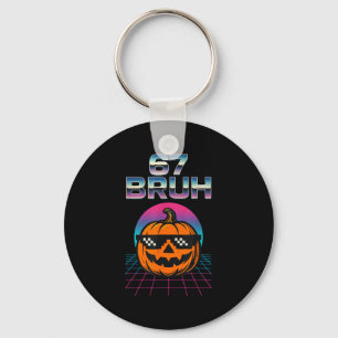 67 Bruh Meme Halloween Pompoen 6 7 Brainrot Zes Se Sleutelhanger