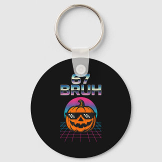 67 Bruh Meme Halloween Pompoen 6 7 Brainrot Zes Se Sleutelhanger