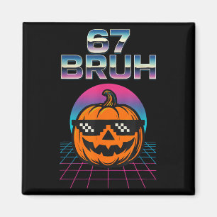67 Bruh Meme Halloween Pompoen 6 7 Brainrot Zes Ze Magneet
