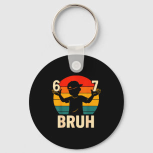 67 Bruh Retro Jongen 6 7 Meme Kinderen Kleuterscho Sleutelhanger