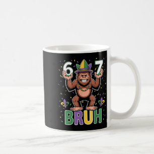 67 Bruh Zes Zeven Meme Mardi Gras Bigfoot Sasquatc Koffiemok