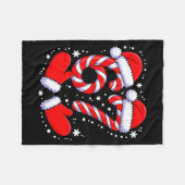67 Candy Canes Santa Fleece Deken (Voorkant (Horizontaal))