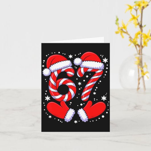 67 Candy Canes Santa  Kaart (Gele Bloem)