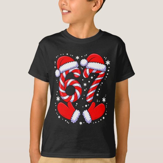 67 Candy Canes Santa  T-shirt (Voorkant)