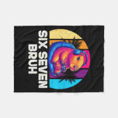 67 Capybara Funny Six Seven Bruh Capybara Video Ga Fleece Deken (Voorkant (Horizontaal))