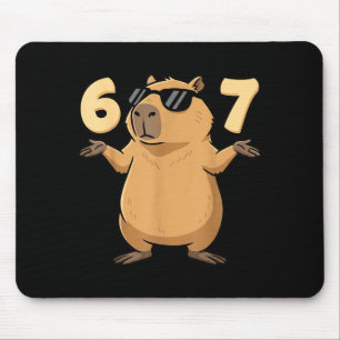 67 Capybara Meme 6 7 Esthetiek voor kinderen Jonge Muismat