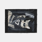 67 Cat Wearing Sungles Gen Alpha Smoking Cat  Fleece Deken (Voorkant (Horizontaal))