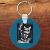 67 Cat Wearing Sungles Gen Alpha Smoking Cat  Sleutelhanger (Voorkant)