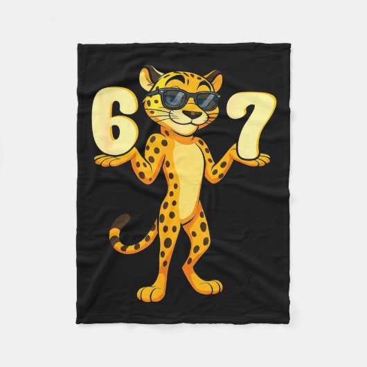 67 Cheetah Meme Six Seven Hands Motion Kids Teens  Fleece Deken (Voorkant)