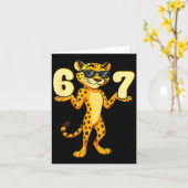 67 Cheetah Meme Six Seven Hands Motion Kids Teens  Kaart (Gele Bloem)