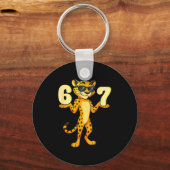 67 Cheetah Meme Six Seven Hands Motion Kids Teens  Sleutelhanger (Voorkant)