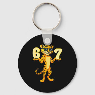 67 Cheetah Meme Zes Zeven Handen Beweging Kinderen Sleutelhanger