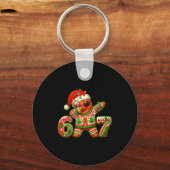 67 Christmas 6 7 Meme Gingerbread Man Xmas Pajamas Sleutelhanger (Voorkant)