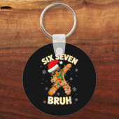 67 Christmas 6 7 Meme Gingerbread Man Xmas Pajamas Sleutelhanger (Voorkant)
