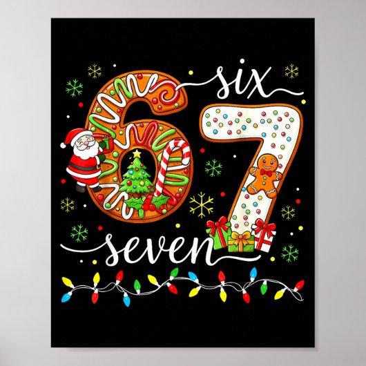 67 Christmas 6 7 Meme Pajamas Holiday Gen Alpha Sl Poster (Voorkant)