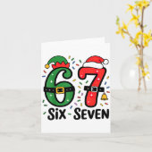 67 Christmas 6 7 Meme Six Seven Xmas Kaart (Gele Bloem)