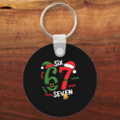 67 Christmas 6 7 Meme Six Seven Xmas Sleutelhanger (Voorkant)
