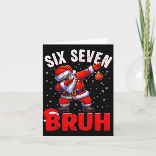 67 Christmas Bruh 6 7 Meme Pajamas Holiday Gen Alp Kaart (Voorkant)