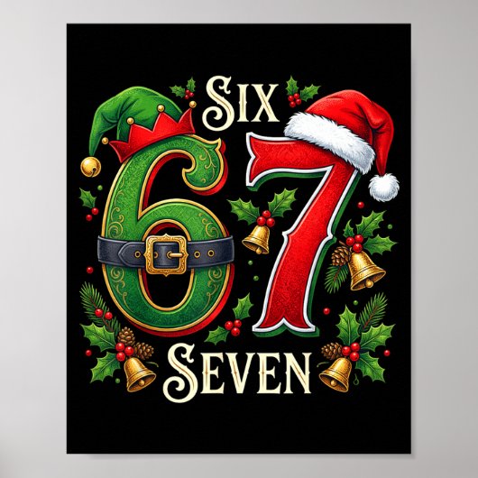 67 Christmas Funny 6 7 Meme Six Seven Xmas Boys Ki Poster (Voorkant)