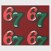 67 Christmas Funny Red & Green Wrapping Paper Cadeaupapier (Vlak)