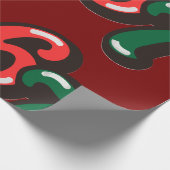 67 Christmas Funny Red & Green Wrapping Paper Cadeaupapier (Hoek)