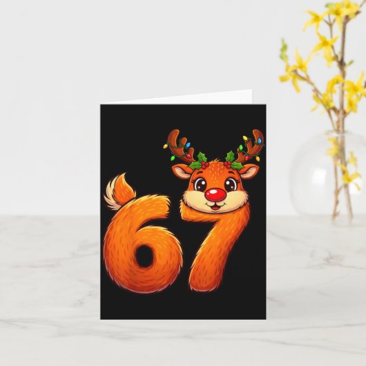 67 Christmas Funny Reindeer Bruh Meme Pajamas Wome Kaart (Gele Bloem)
