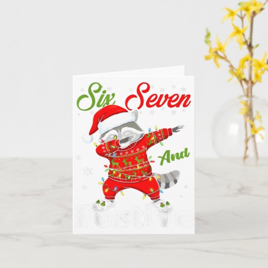 67 Christmas Funny Six Seven Bruh Meme Brainrot Sa Kaart (Gele Bloem)