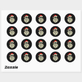 67 Christmas Funny Six Seven Meme Santa Face Shirt Ronde Sticker (Vel)