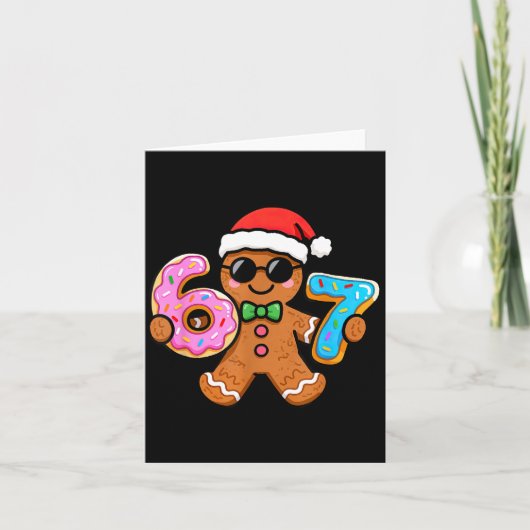 67 Christmas Gingerbread Six Seven Meme Gen Alpha  Kaart (Voorkant)
