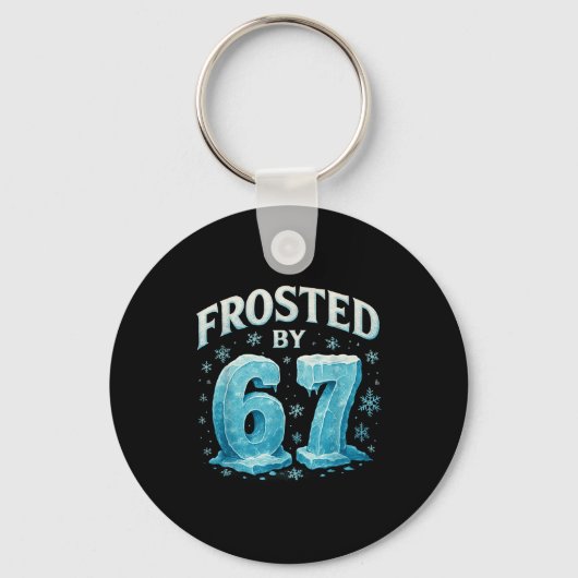 67 Christmas Ice Frost Cold 6 7 Internet Meme Xmas Sleutelhanger (Voorkant)