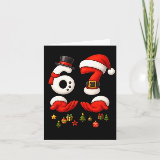 67 Christmas Meme Funny 6 7 Hands Gen Alpha Slang  Kaart (Voorkant)