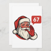67 Christmas Merry Six Seven Brainrot Santa Claus Bedankkaart (Voorkant / Achterkant)