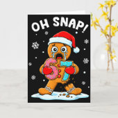 67 Christmas Oh Snap Gingerbreadman 6 7 Funny Meme Kaart (Gele Bloem)