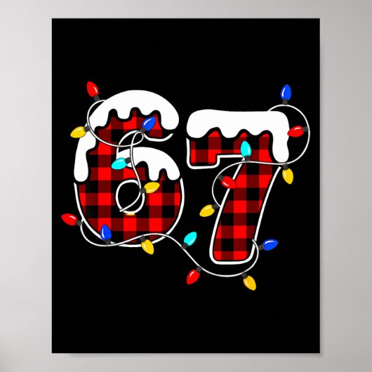 67 Christmas Red Plaid 6 7 Six Seven Boys Christma Poster (Voorkant)