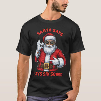 67 Christmas Santa Says Six Seven Meme Santa Boys T-shirt