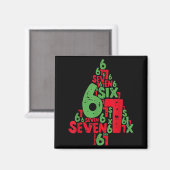 67 Christmas Tree Holiday Six Seven Meme Brainrot  Magneet (Voorkant / Achterkant)