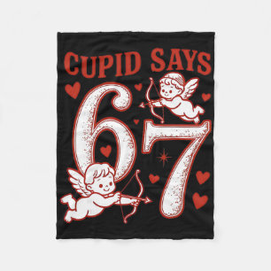67 Cupido zegt Six Seven 6 7 Meme Jongens Meisjes Fleece Deken